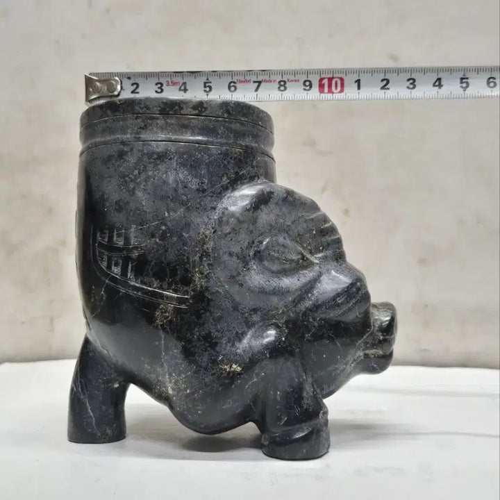 [BUNJANG] Hongshan Culture Black Jade with Totem/Emperor Yan Shennong / 자석이 붙는 홍산문화 흑피옥 (토템/염제신농)(문자/문양) bw-289