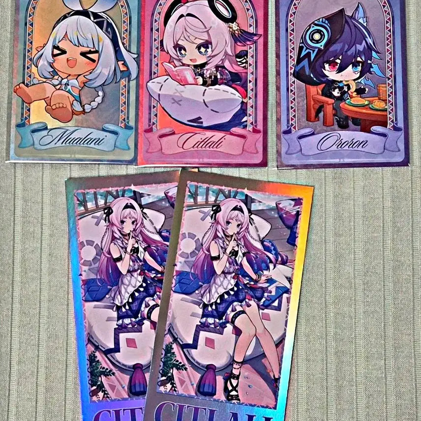 [BUNJANG] Genshin Impact Momstouch Gangnam Limited Fortune Card Set (Citlali, Ololun, Malani) / 원신 맘스터치 강남점 한정 운세카드 시틀라리 올로룬 말라니