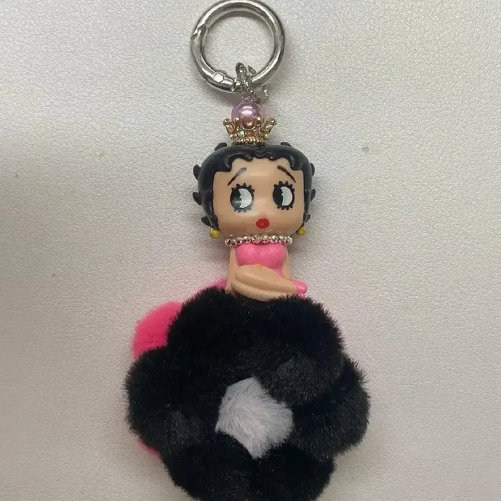 [BUNJANG] Betty Boop Vintage Japan Pompom Keychain / 고전 일본 베티붑 정품 키링 폼폼이 키링 고전문구 고전키링