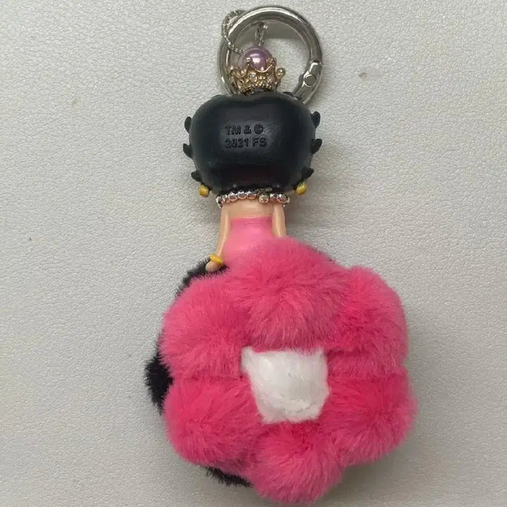 [BUNJANG] Betty Boop Vintage Japan Pompom Keychain / 고전 일본 베티붑 정품 키링 폼폼이 키링 고전문구 고전키링