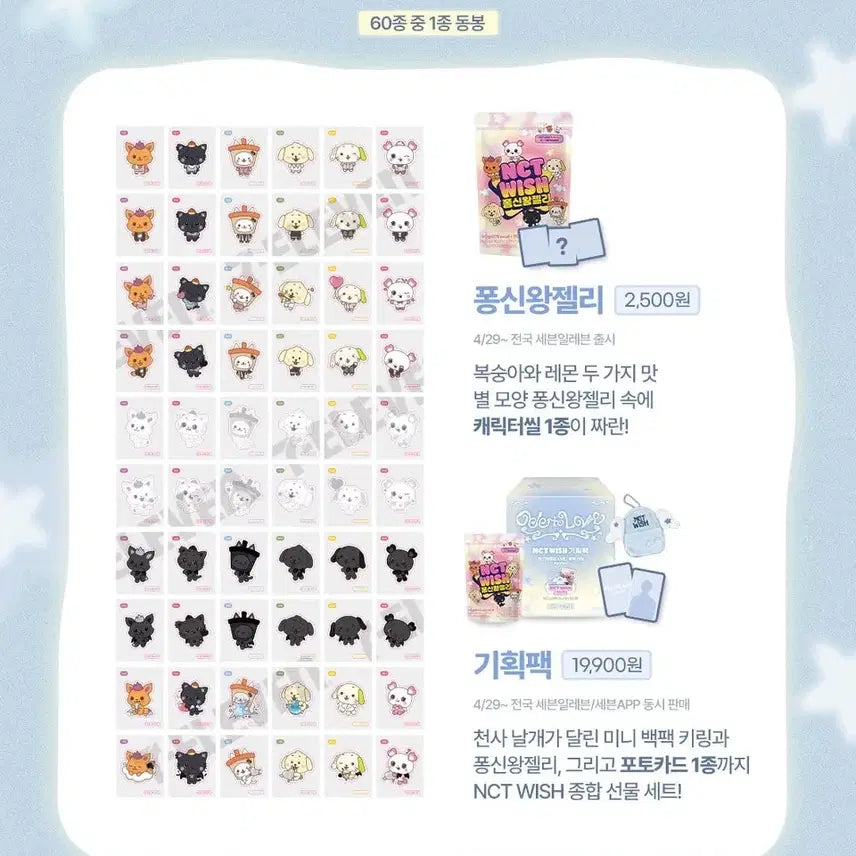 [BUNJANG] NCT WISH Sekei Seven Eleven Pongshin Wang Jelly Sticers 