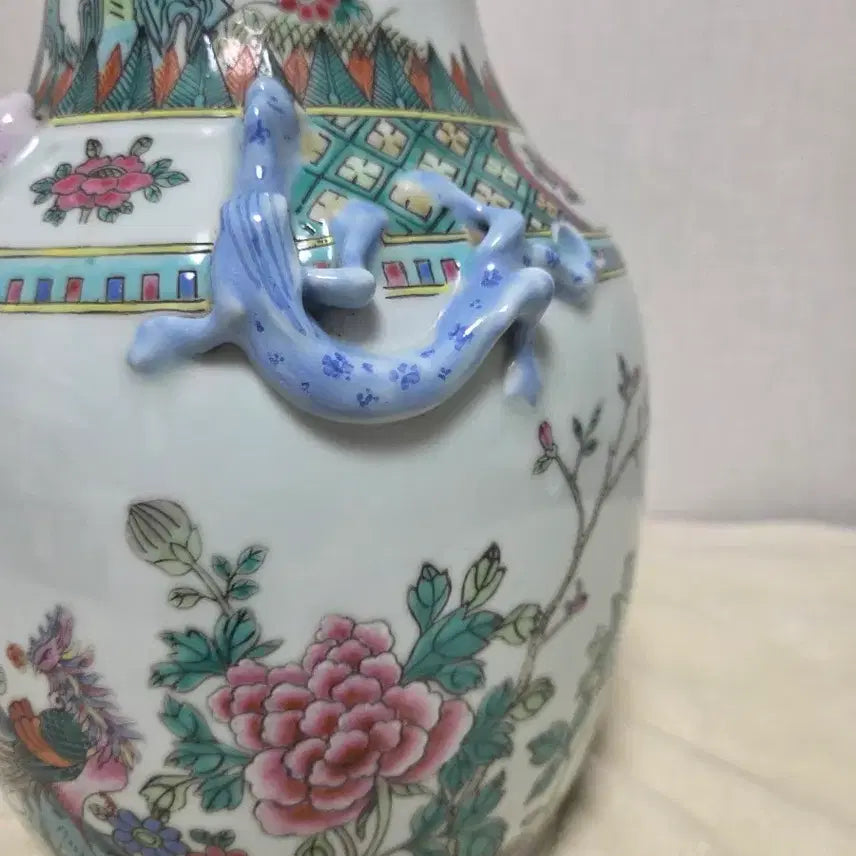 [BUNJANG] Daemyeong Nianjye "Hwajodo" Five-Color Vase / 대명 년제  화조도 오채 화병