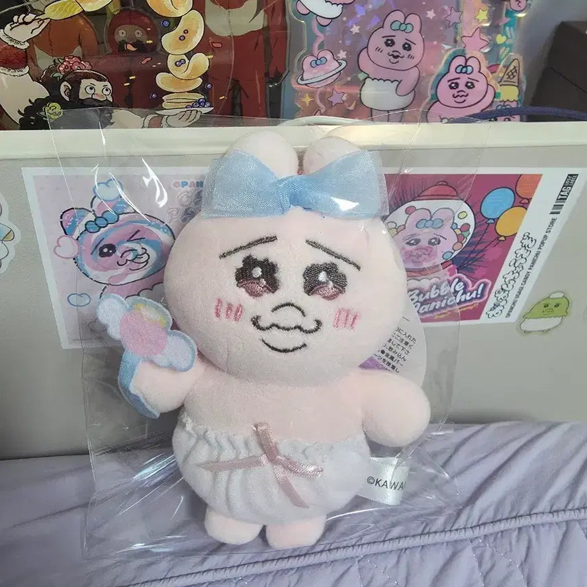 [BUNJANG] Oppanzu Panzu Rabbit Angel Doll Keychain / 오빤쮸 빤쮸토끼 천사 인형키링
