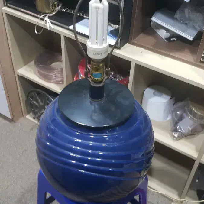[BUNJANG] Vintage Cobalt Blue Ceramic Table Lamp / 미국 도자기 스탠드