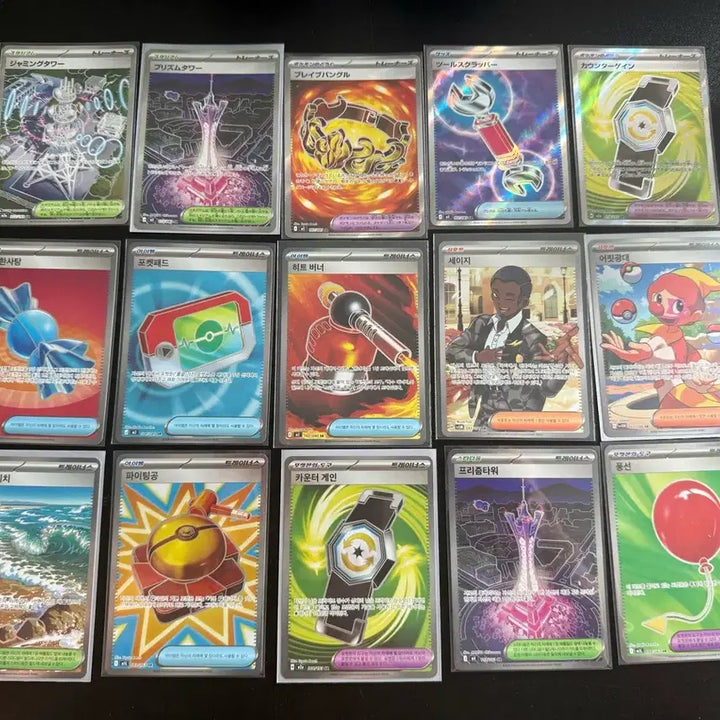 [BUNJANG] Pokemon Item Card Set (Korean &amp; Japanese Versions) / [상태좋음] 포켓몬 아이템카드 한판 10종+일판 5종 일괄판매