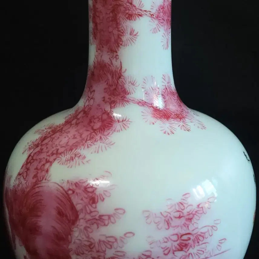 [BUNJANG] Chinese Porcelain Tianqiu Bottle / 중국 도자기 연지홍 천구병
