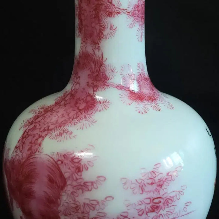 [BUNJANG] Chinese Porcelain Tianqiu Bottle / 중국 도자기 연지홍 천구병