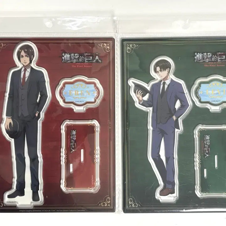 [BUNJANG] Attack on Titan Levi Eren Acrylic Standee Mare Infiltration Suit / 진격의 거인 리바이 에렌 아크릴 스탠드 마레 잠입 정장 붐코믹 슈트 수트