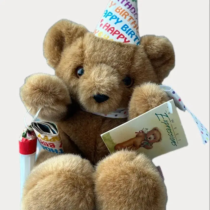 [BUNJANG] Vintage Teddy Bear with Birthday Hat / 빈티지 곰인형