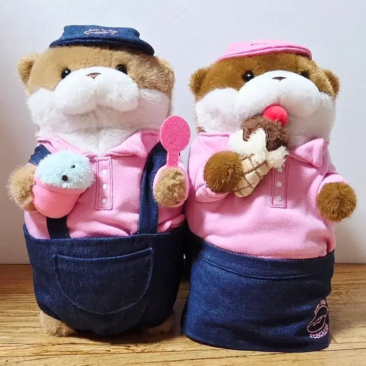 [BUNJANG] NyamNyam Ice Cream Usosochang Brown &amp; Dark Brown 27cm Doll Set / (세트)냠냠 아이스크림 우소우소짱 브라운 다크브라운 27cm 인형 세트
