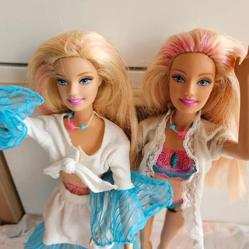 [BUNJANG] Vintage Barbie Doll Set - Henna Tattoo, Necklace / 빈티지 바비인형 세트 쌍둥이/헤나/목걸이