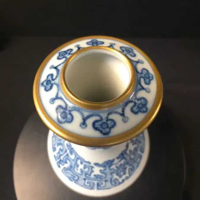[BUNJANG] Celadon Porcelain Vase with Geometric Dragon Motif / 260701-3 청화진금채 기하용문 절경병