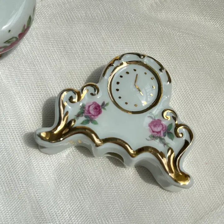 [BUNJANG] Vintage Limoges Miniature Desk Clock / (반짝할인)빈티지 리모주 리모지 미니어처 탁상시계 +포셀린 오일램프