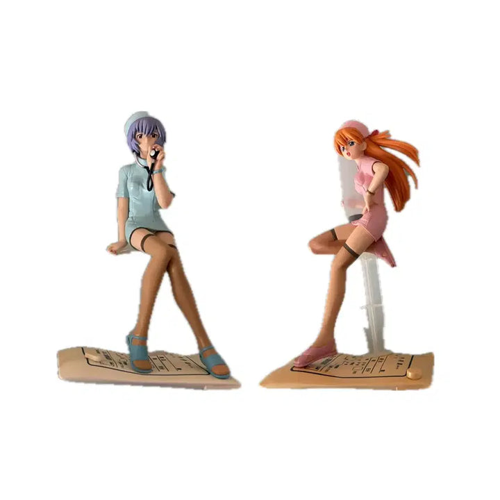 [BUNJANG] Evangelion Classic Nurse Figure Asuka &amp; Rei Bundle Set / 에반게리온 고전 간호사 피규어 레이 아스카 일괄