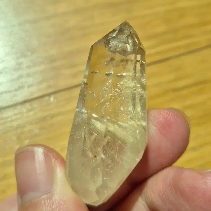 [BUNJANG] Golden Rutilated Quartz In Quartz Point Natural Mineral Stone / 초고퀄! 골든루틸 금침수정 쿼츠인쿼츠 포인트 원석 광물 보석