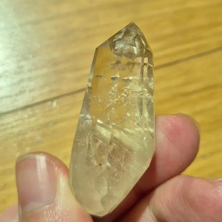 [BUNJANG] Golden Rutilated Quartz In Quartz Point Natural Mineral Stone / 초고퀄! 골든루틸 금침수정 쿼츠인쿼츠 포인트 원석 광물 보석