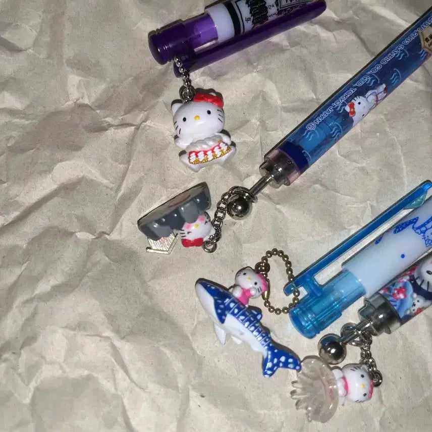 [BUNJANG] Bundle Set Vintage Hello Kitty Strap Charm / 일괄)고전키티볼펜/킽스/키티스트랩/해파리키티/수족관키티/상어/온천/