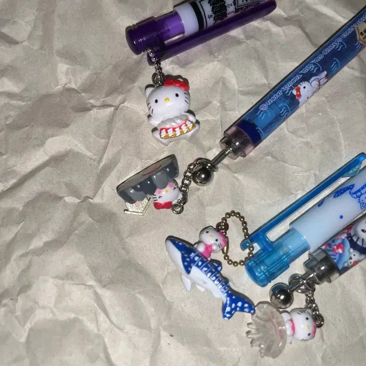 [BUNJANG] Bundle Set Vintage Hello Kitty Strap Charm / 일괄)고전키티볼펜/킽스/키티스트랩/해파리키티/수족관키티/상어/온천/