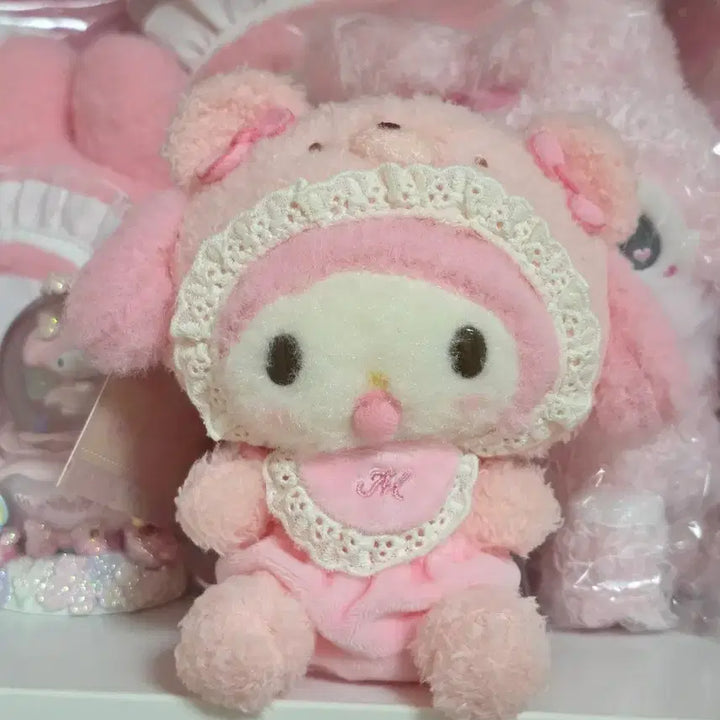 [BUNJANG] Latte Kuma My Melody Mascot Holder Keychain Plush / 무배)라떼쿠마 마이멜로디 마스코트홀더 키링 인형