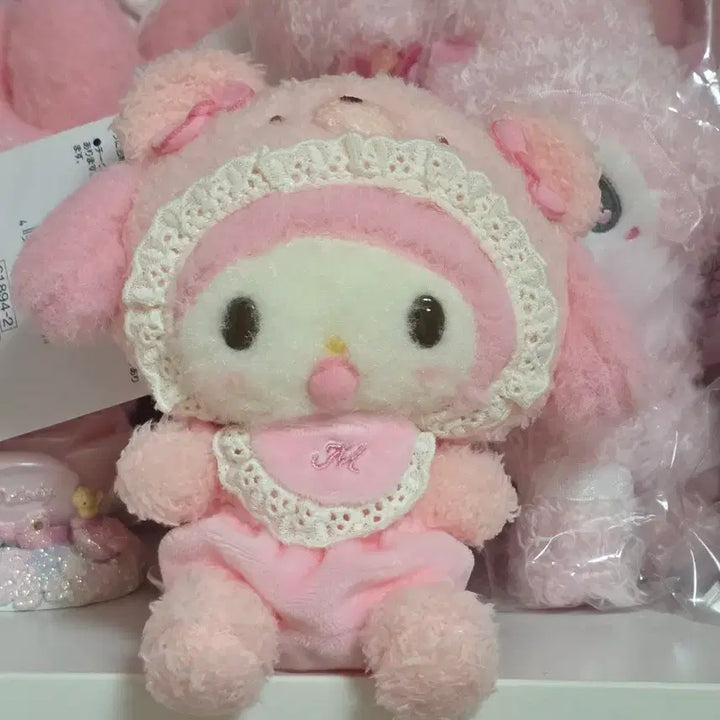 [BUNJANG] Latte Kuma My Melody Mascot Holder Keychain Plush / 라떼쿠마 마이멜로디 마스코트홀더 키링 인형