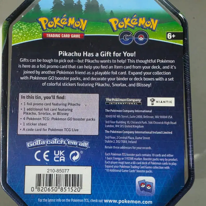 [BUNJANG] Pokemon GO North America Tin Pikachu Promo Card / 북미 포켓몬GO 틴 팝니다.