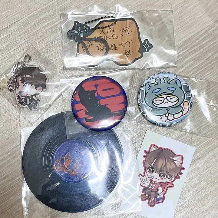 [BUNJANG] H Wall K-Pop Merch Keychain and Badge Set / 알디원 씬롱 허씬롱 비공굿즈 판매 생카 굿즈