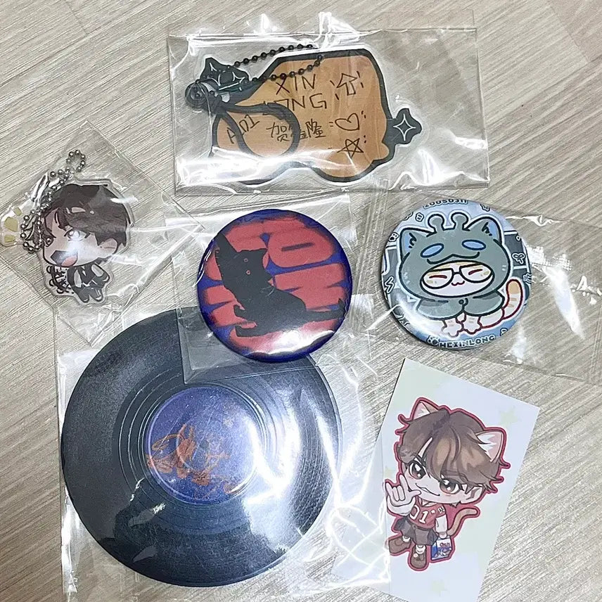 [BUNJANG] H Wall K-Pop Merch Keychain and Badge Set / 알디원 씬롱 허씬롱 비공굿즈 판매 생카 굿즈