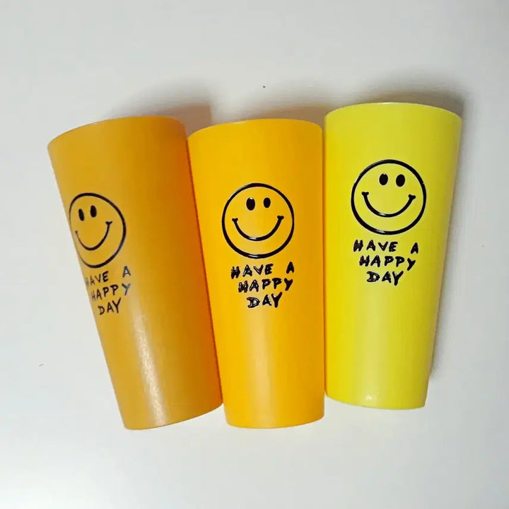 [BUNJANG] 1970s Original Smiley Face Vintage Plastic Cups Set of 2 / 1970&