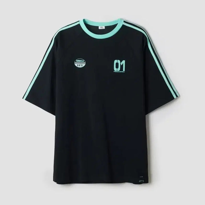 [BUNJANG] Hatsune Miku Color Block Short Sleeve T-Shirt XL / 블랙 미쿠 01 반팔 티셔츠 하츠네 미쿠 배색 반팔 티셔츠 XL 105