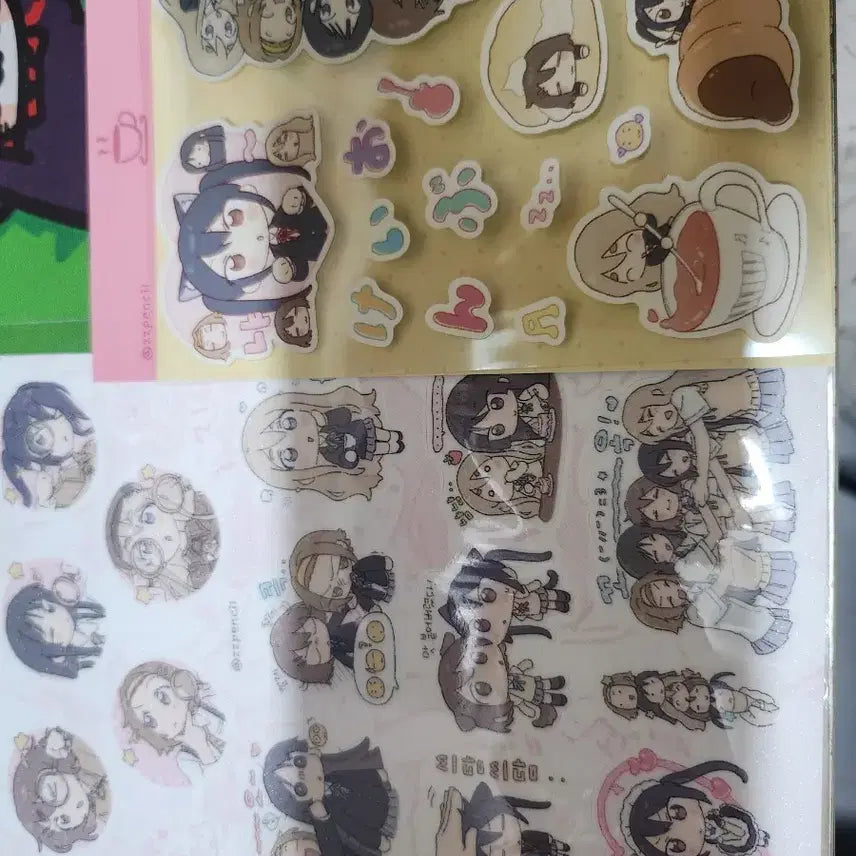 [BUNJANG] K-ON! Unofficial Fan-made Sticker &amp; Pin Badge Set / 케이온 ㅇㅍ님 비공굿 2차굿 판매