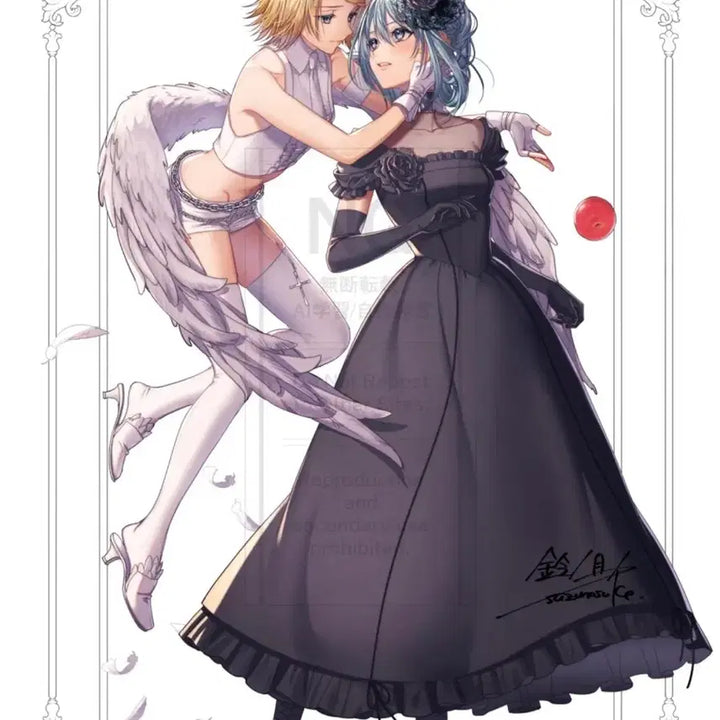 [BUNJANG] Kagamine Rin x Miku Lily Goth Official Acrylic Standee by Suzunosuke / [전세계유일.공식굿즈] 카가미네 린 X 미쿠 백합 고스 공식 아크릴