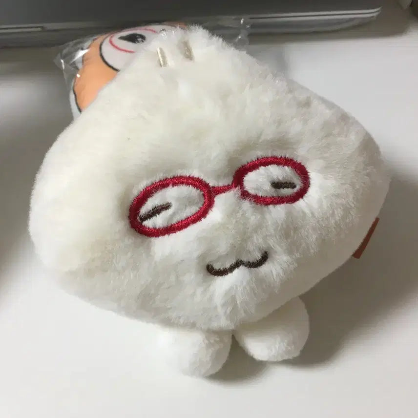 [BUNJANG] Pingru Angel Mandu Doll Babel Glasses Keyring / 핑루 천사만두 인형 바보안경 키링
