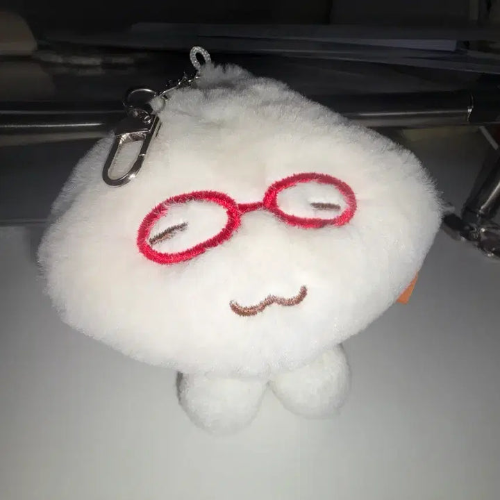 [BUNJANG] Pingru Angel Mandu Doll Babel Glasses Keyring / 핑루 천사만두 인형 바보안경 키링