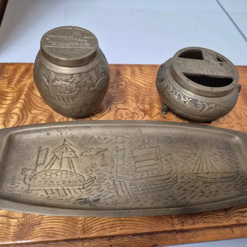 [BUNJANG] Turtle Ship Ashtray Set with Stand / 거북선 봉초함:재떨이