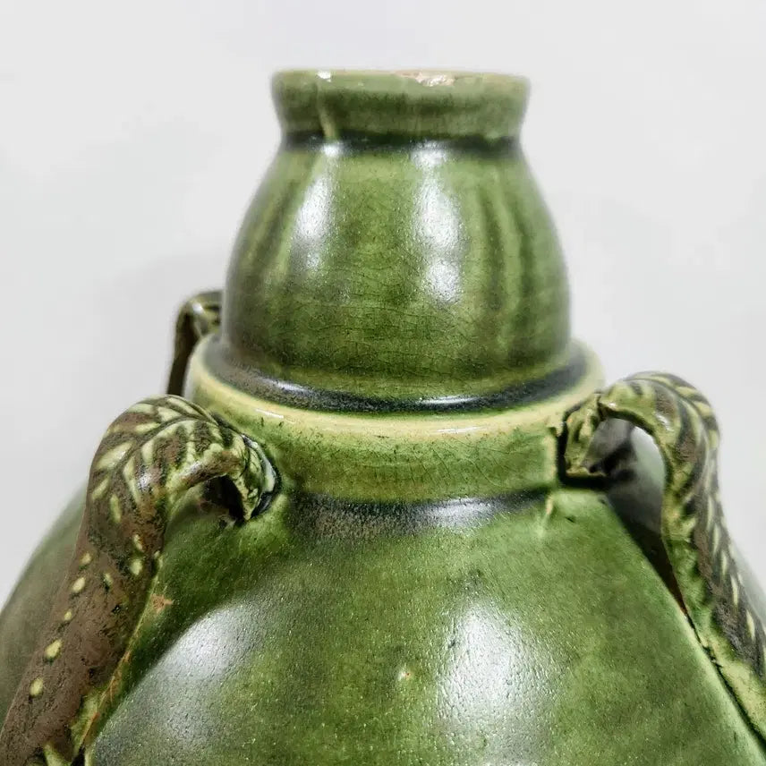 [BUNJANG] Chinese Celadon Porcelain Green Glaze Inlaid Lotus Pattern Vase / 중국도자기                금대 록유 인화 연지문 사게 호