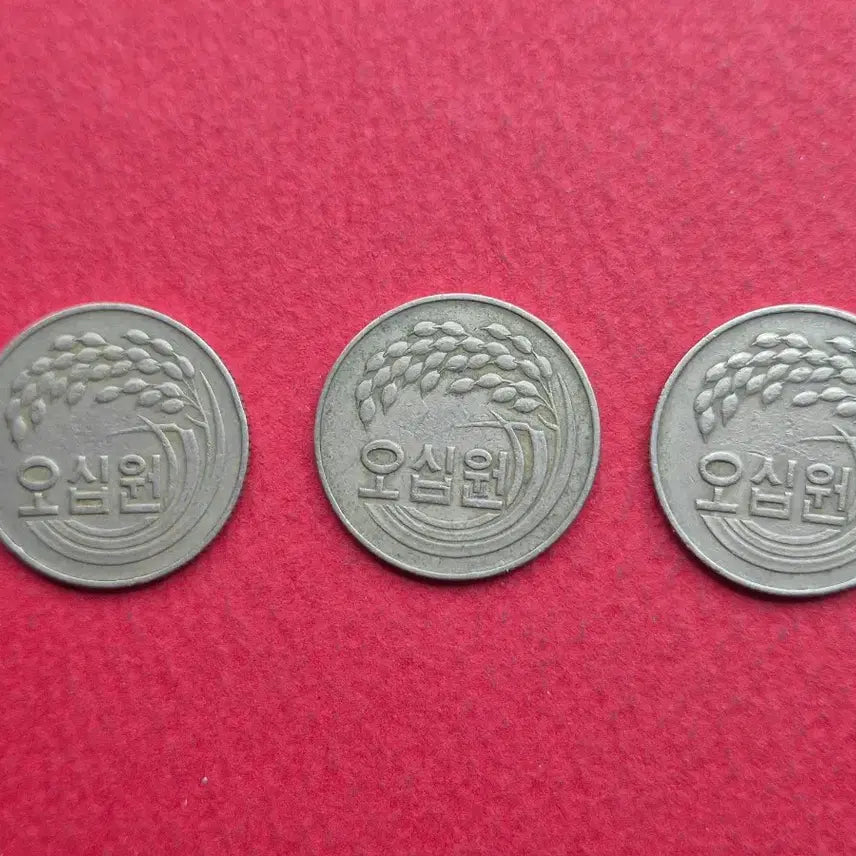 [BUNJANG] 1977 50 Won Used Coin (3-Piece Set) / 1977년 50원 사용제 주화  3개