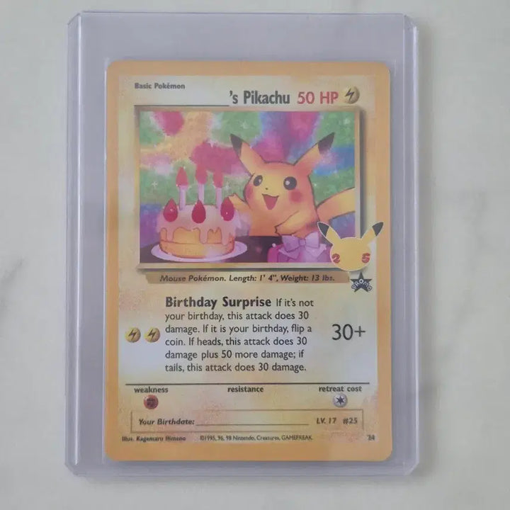 [BUNJANG] Pokemon Birthday Pikachu Promo Card (North American Edition) / [북미판] 포켓몬카드 생일 피카츄 프로모