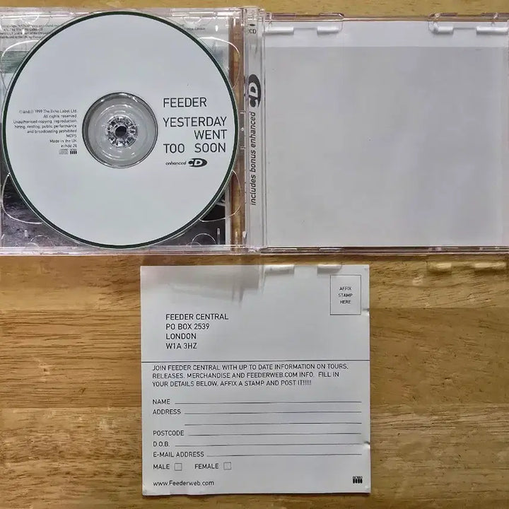 [BUNJANG] Feeder Yesterday Went Too Soon Limited Edition 2CD Set / CD 음반 Feeder 피더 Yesterday Went Too Soon