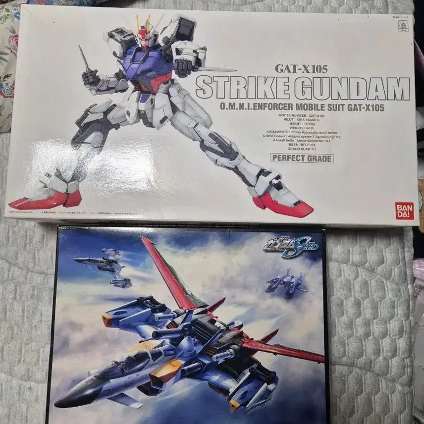 [BUNJANG] Perfect Grade Strike Gundam + Skygrasper (Aile Striker Pack) Bundle Set - Sealed / 건담 스트라이크 건담 pg + 스카이그래스퍼 미개봉 일괄 판매