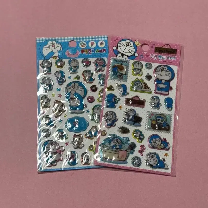 [BUNJANG] Doraemon Transparent Candy Sticker Set (2 Types) / 2종 세트) 도라에몽 투명 캔디스티커 고전문구