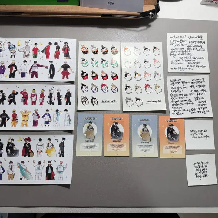 [BUNJANG] Haikyuu!! Back Sticker &amp; Electro-Graph Set Bundle / 하이큐 등짝스티커 등짝전차스 등 굿즈일괄