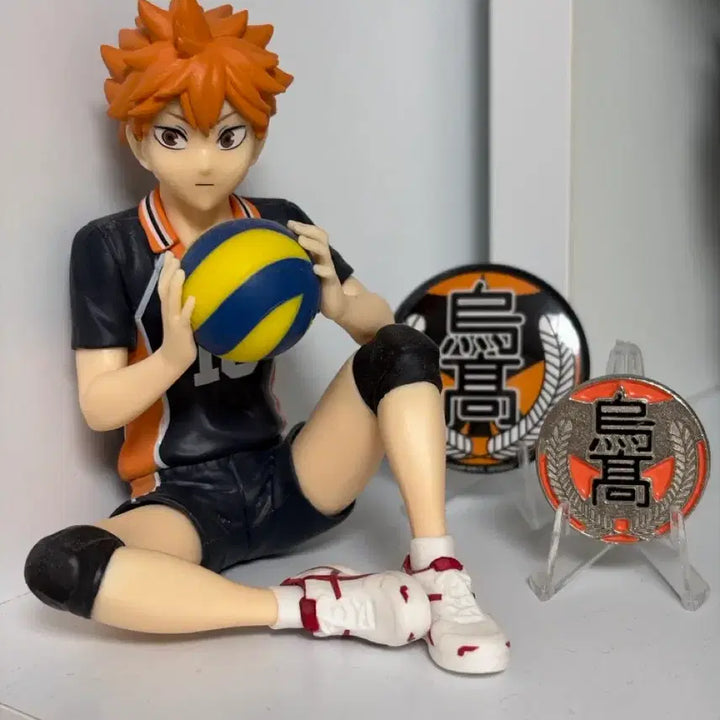 [BUNJANG] Haikyuu!! Hinata Noodle Stopper &amp; Karasuno Badges Bundle Set / 하이큐 히나타 누들스토퍼/카라스노 뱃지 2종 일괄