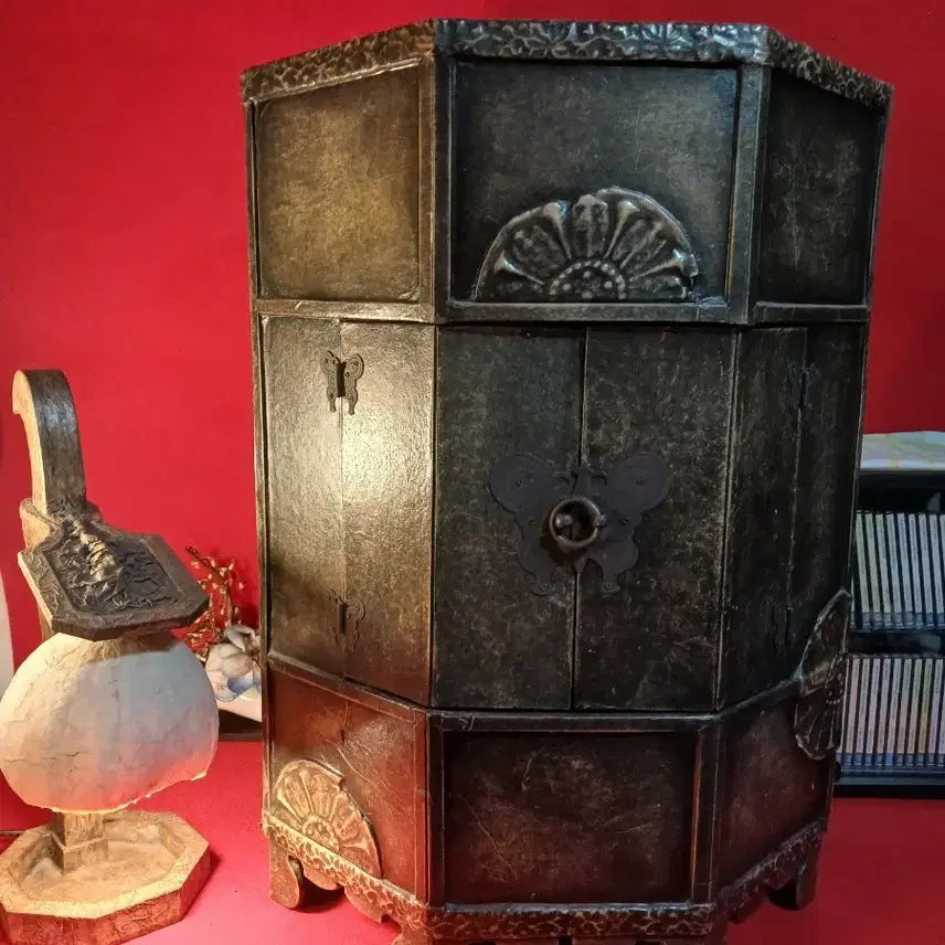 [BUNJANG] Hanji Crafts Set of 2: Storage Box &amp; Lamp Stand / 한지 공예품 2점