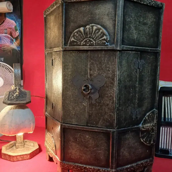 [BUNJANG] Hanji Crafts Set of 2: Storage Box &amp; Lamp Stand / 한지 공예품 2점