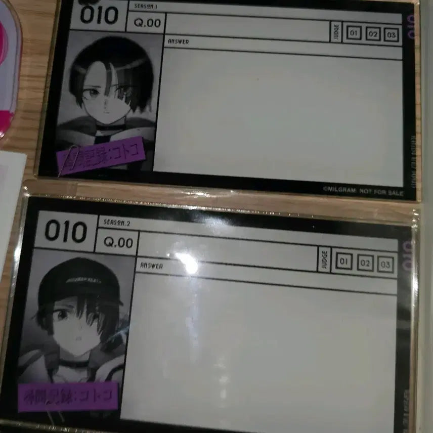 [BUNJANG] MILGRAM Kotoko Annual Member Exclusive Acrylic Interrogation Card / MILGRAM 밀그램 코토코 연간회원 특전 아크릴 심문카드 판매