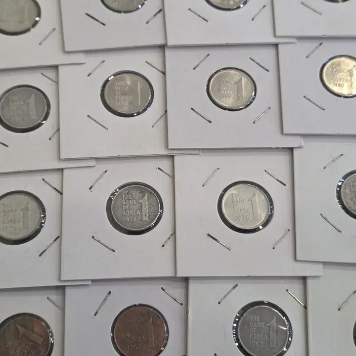 [BUNJANG] 1966-1991 Korean 1 Won Coin Set / 옛날돈, 1원짜리 사용제, 1966년 1991년까지 발행된 모든주화,