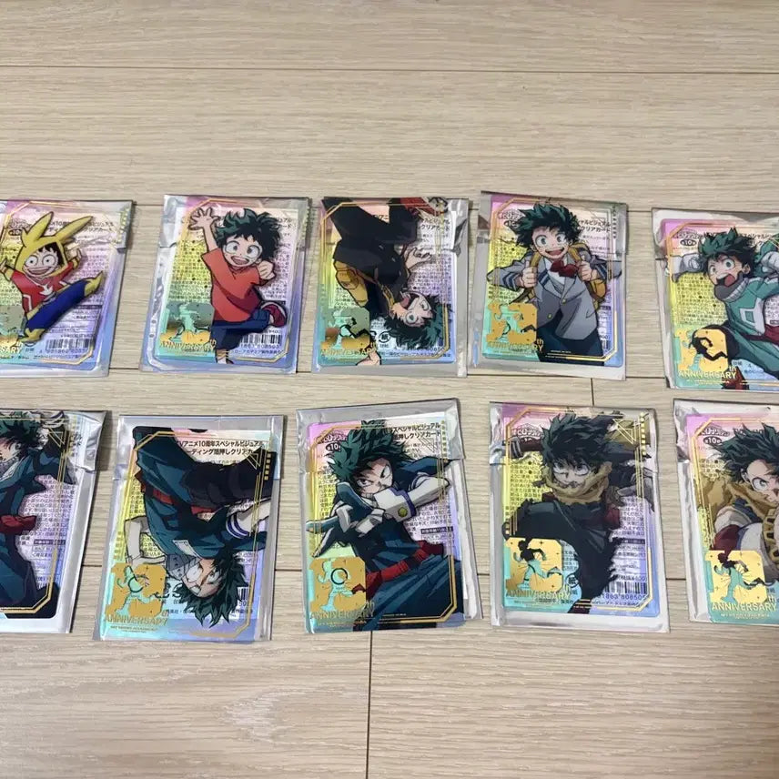 [BUNJANG] My Hero Academia 10th Anniversary Card Set (10 Types) / 나의 히어로 아카데미아 10주년 기념 카드 10종