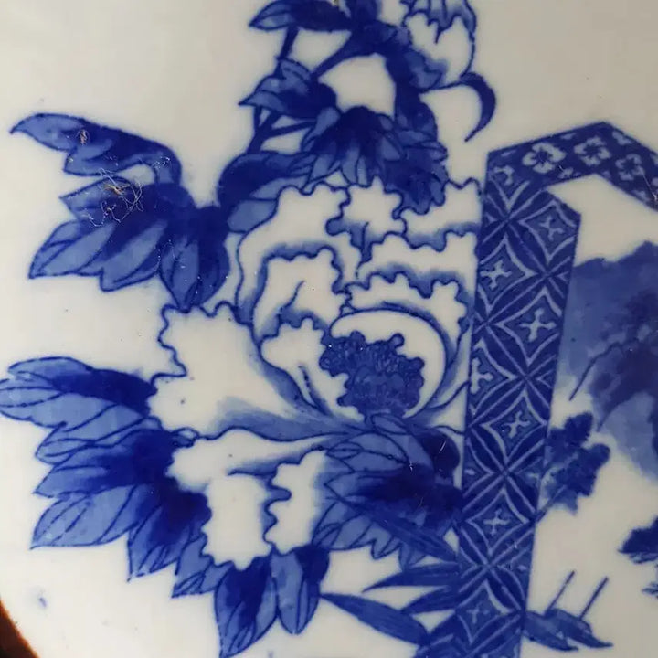 [BUNJANG] Japanese Meissen Celadon Porcelain Landscape Plate (25.5cm) / 동양엔틱~[정품] 일본 명품 빈티지 도자기 청화백자 풍경화 접시 (25.