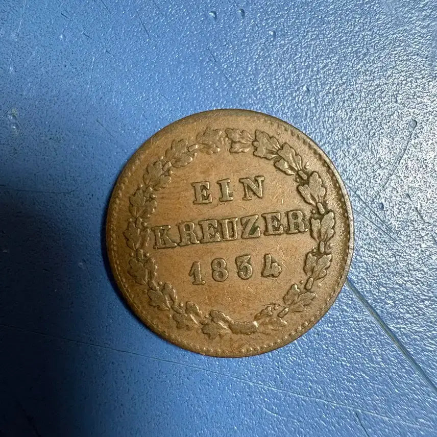 [BUNJANG] 1834 Nassau Duchy 1 Kreuzer Coin - Wilhelm / 연합독일, 나사우 공국 1 크로이처 1834년 통치자: 빌헬름
