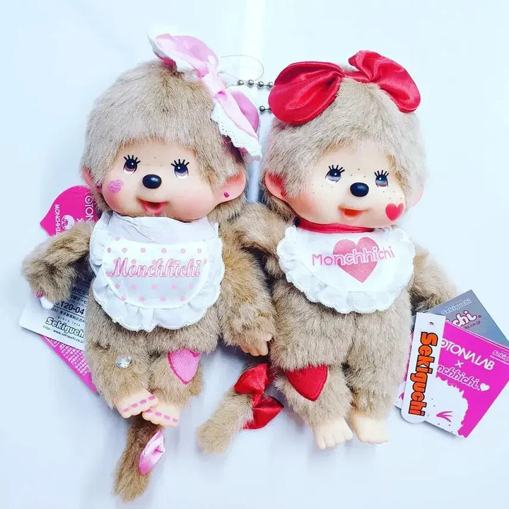 [BUNJANG] Monchhichi Otanalab Series Pink &amp; Red Set / (최종가격)고전 오토나랩시리즈 핑크 레드 몬치치 세트 정품